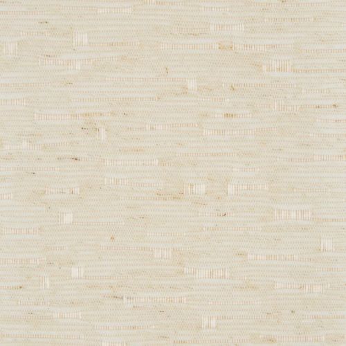 Beige woven grasscloth wall covering, horizontal fiber striations and subtle flecks, covering a flat surface and evenly lit, suggesting a neutral interior wall or fabric swatch.