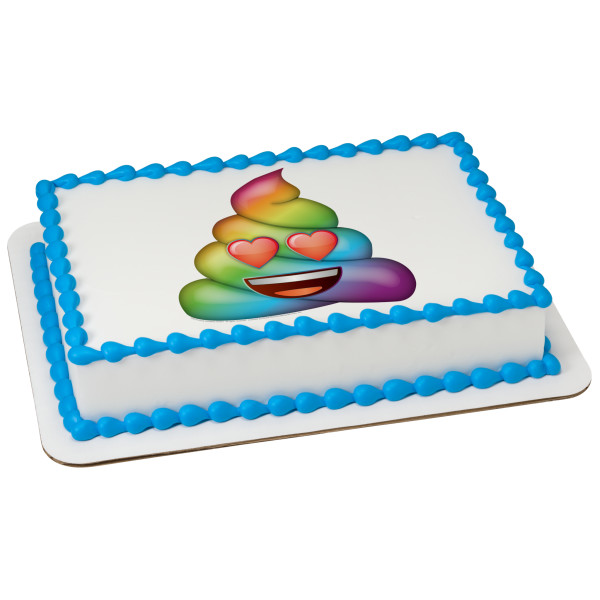 emoji™ Rainbow Love Poo PhotoCake® Edible Image®