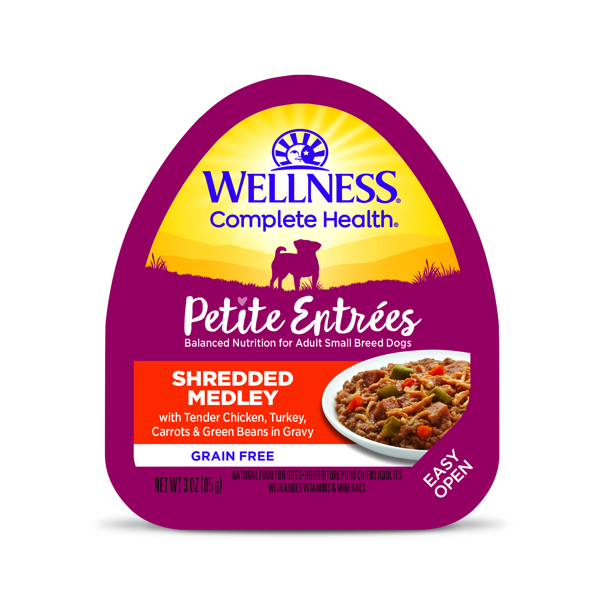 Wellness Complete Health Petite Entrées Shredded Tender Medley Chicken, Turkey, Carrots & Green Beans