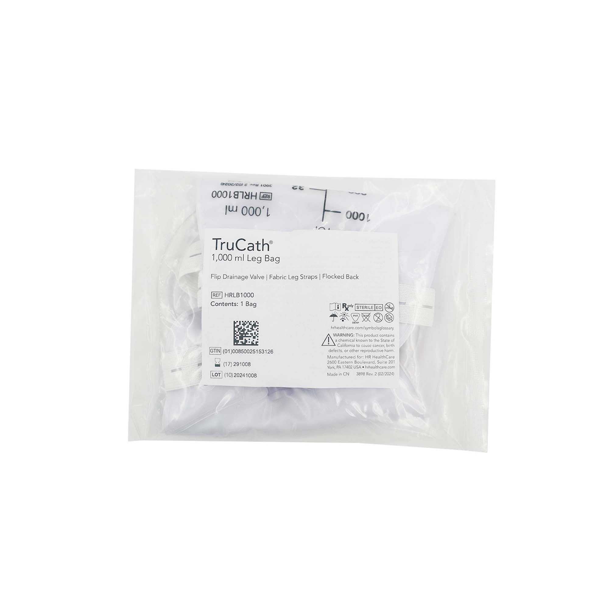 HR Healthcare BAG, URINARY LEG TRUCATH PREM ADLT 1000ML (24/CS)