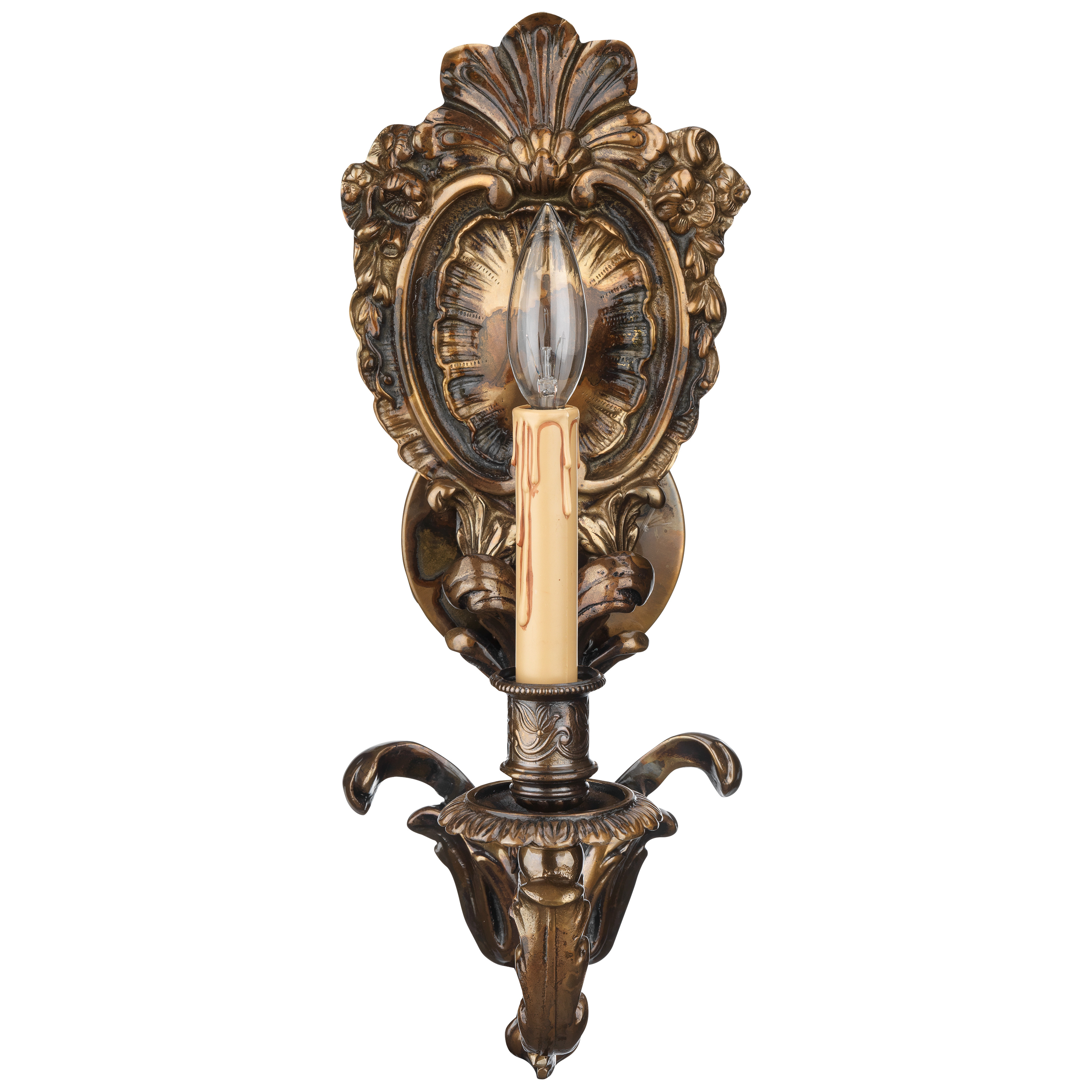 This handcrafted Italian wall sconce brings Old World craftsmanship to modern interiors. The oxide brass finish offers rich, warm tones that complement traditional and transitional spaces with authentic European styling. - alternate view