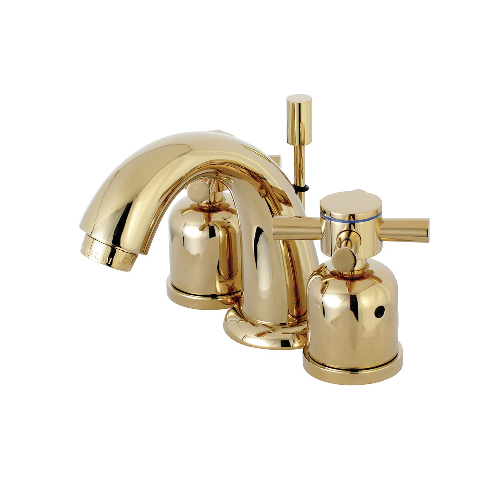 Widespread Bathroom Faucet Polished Brass with Pop-Up Drain, and 4 Finish Options