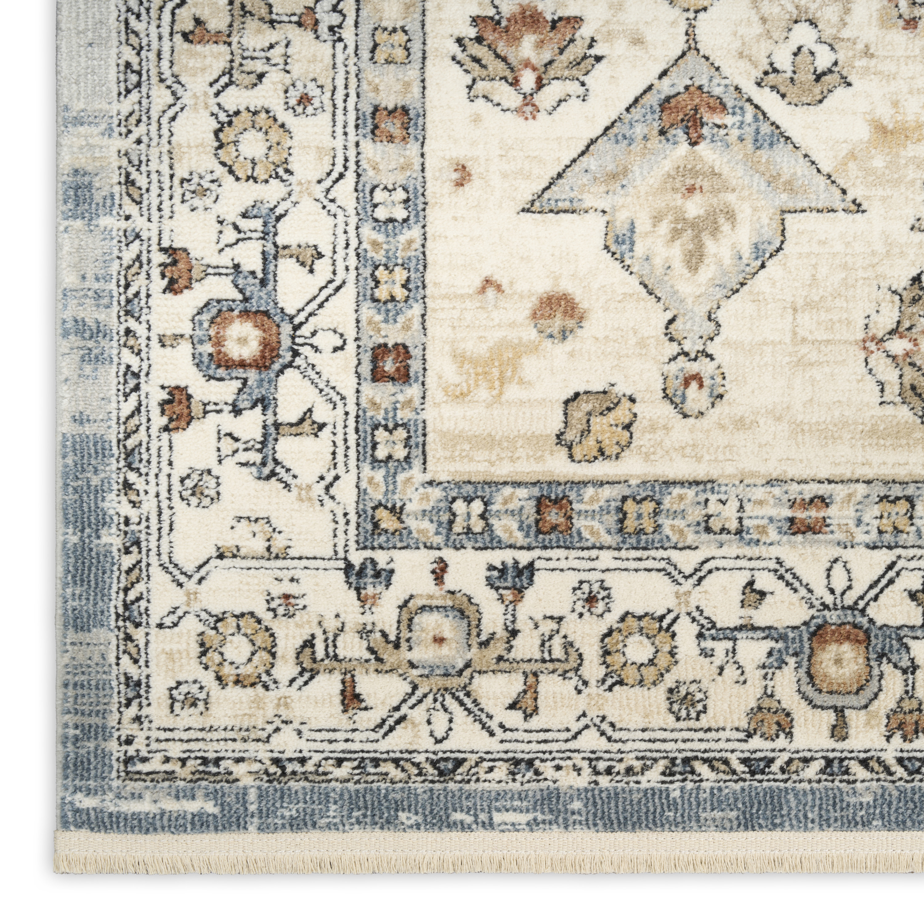 Nourison Pardis 2' x 6' Blue Taupe Vintage Indoor Rug