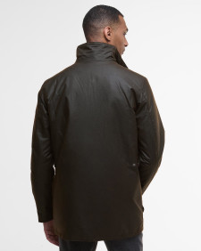 Modern Border Waxed Jacket Dark Brown