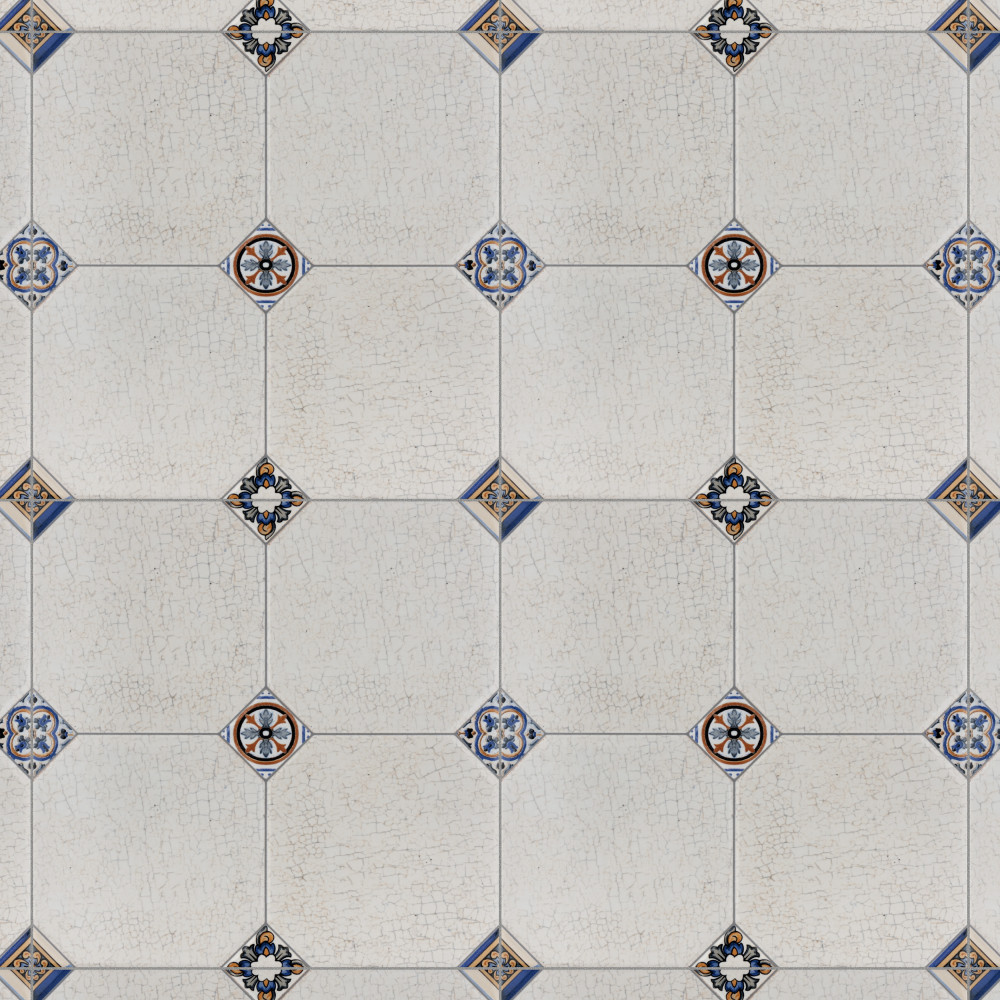 Manises Decor Blanco 13-1/8 in. x 13-1/8 in. Porcelain Floor and Wall Tile