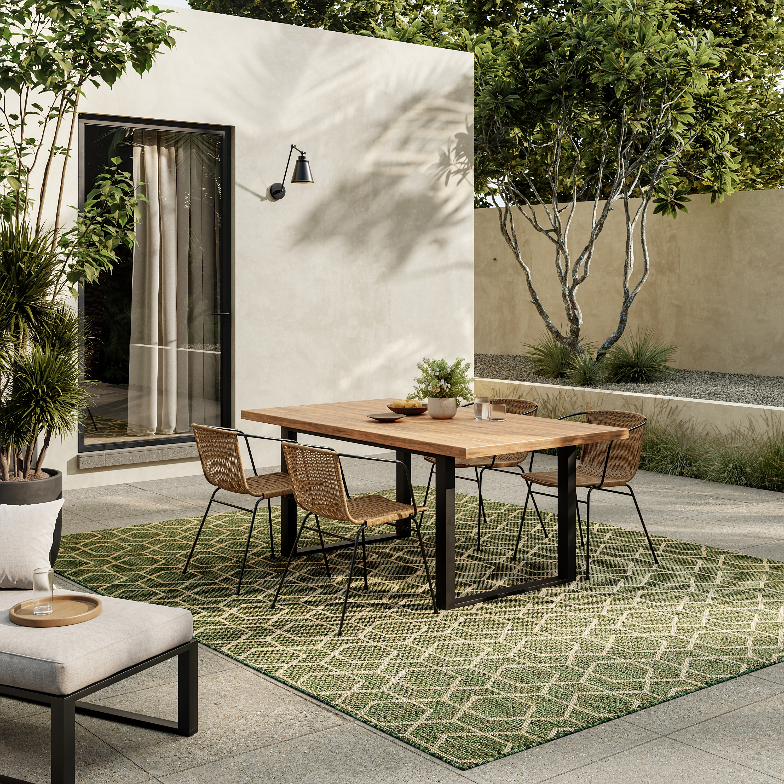Nourison Horizon Indoor/Outdoor 9' x 12' Green Modern Rug
