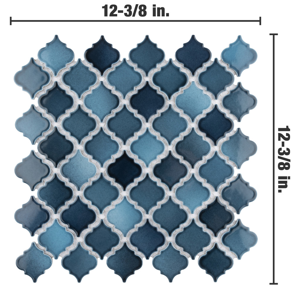 Hudson Tangier Glacier 12-3/8 in. x 12-3/8 in. Porcelain Mosaic Tile