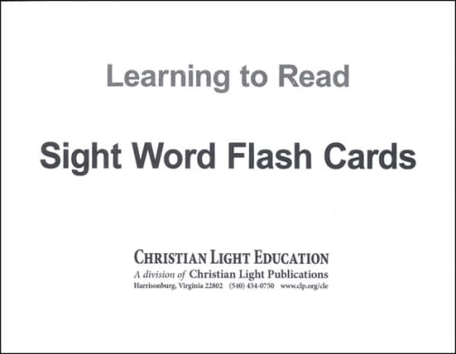 Christian Light Sight Words Flash Cards