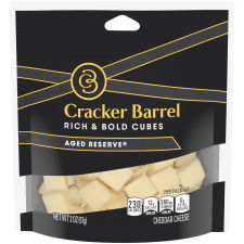 Cracker Barrel Rich & Bold Aged Reserve Cheddar Cheese Cubes, 2 oz Bag