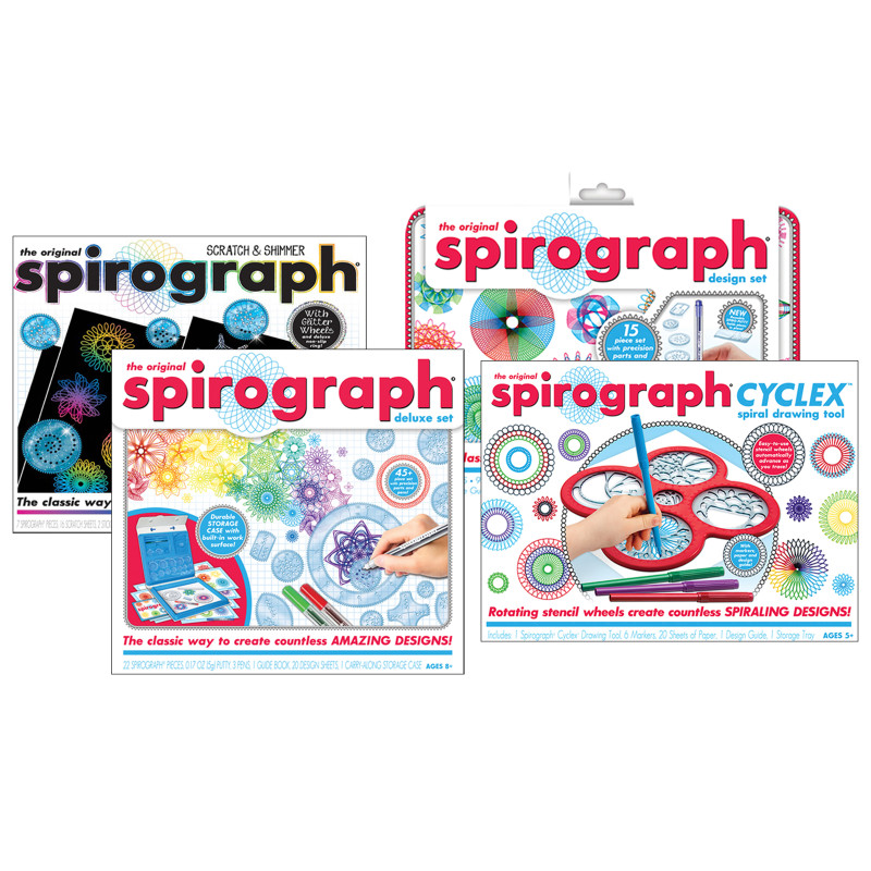 Spirograph® Original, Cyclex, Scratch & Shimmer and Design Tin Sets