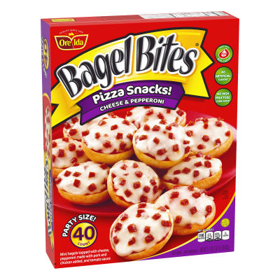 Bagel Bites Cheese & Pepperoni Mini Bagel Pizza Snacks, 40 ct Box