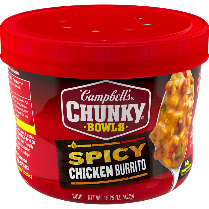 Spicy Chicken Burrito Soup Microwavable Bowl