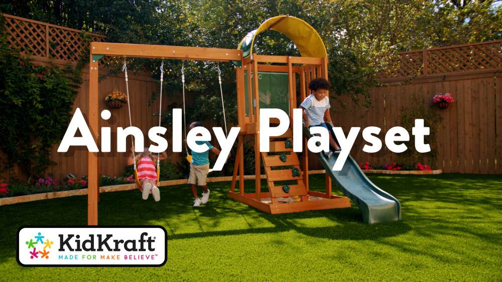 KidKraft Ainsley Fort Wooden Outdoor Playset/ Swing Set