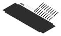 FiberGuide® Horizontal Straight Section Cover Copper/Glass Black 24 x 4 in.