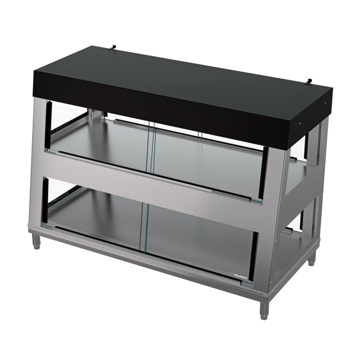 55-inch-wide 208-240-volt 4-pan humidity-controlled hot food display case