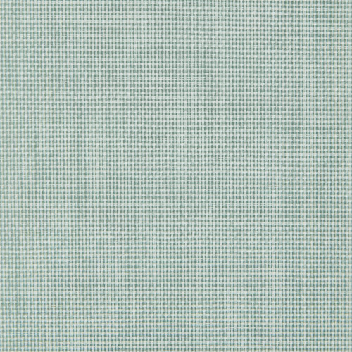 Tight plain-weave mint-green and off-white fabric filling the frame â€” threads interlaced in a regular square grid â€” flat, evenly lit close-up with no surrounding context.