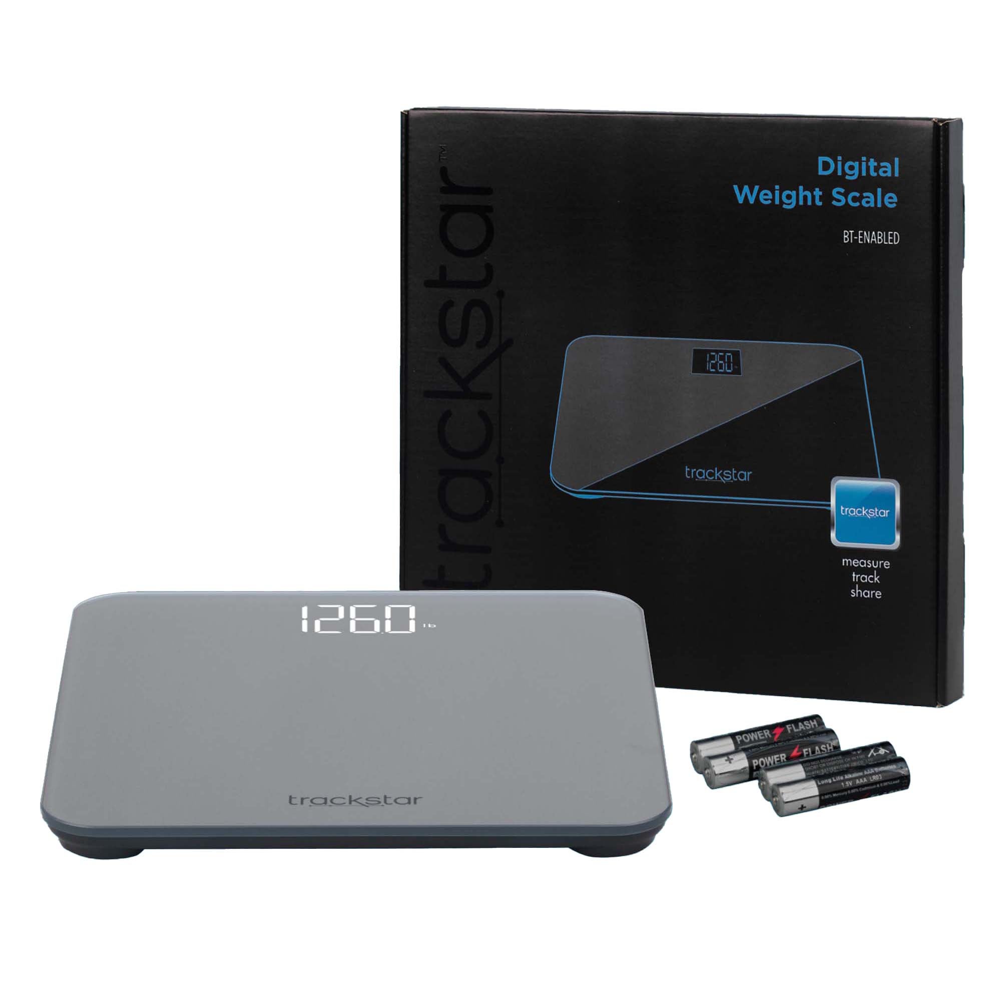 Floor Scale Trackstar Digital Display 440 lbs. Weight Capacity Gray Battery Operated
