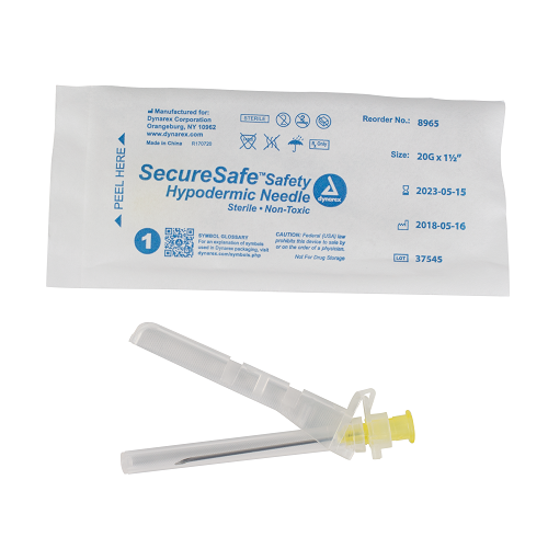 SecureSafe™ Safety Hypodermic Needle 20G, 1 1/2