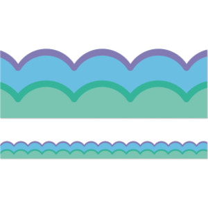 Happily Ever Elementary Retro Remix Cool Waves Scalloped Bulletin Board Borders, 39 Feet