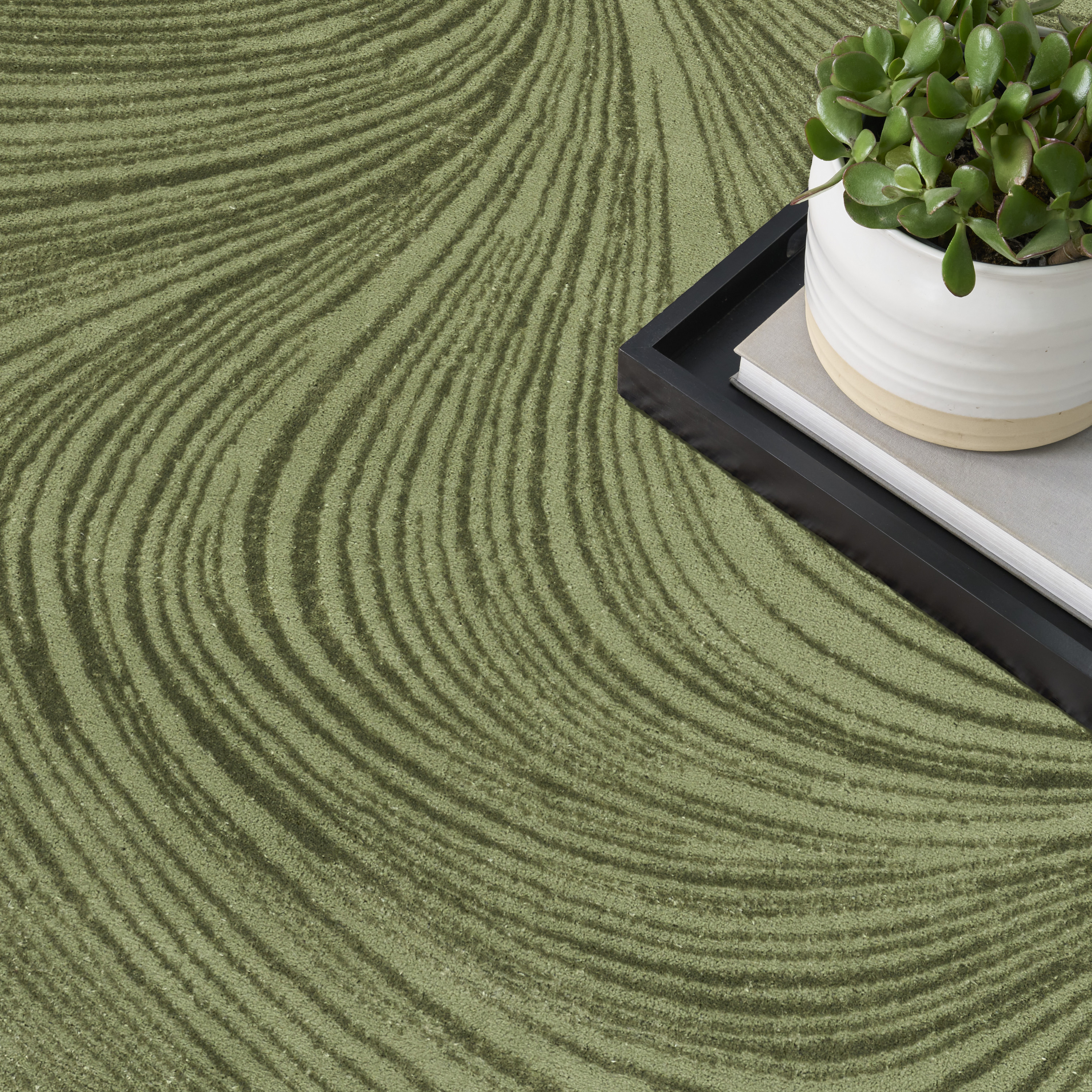 DKNY Central Park West 7'10" x 9'10" Green Modern Indoor Rug
