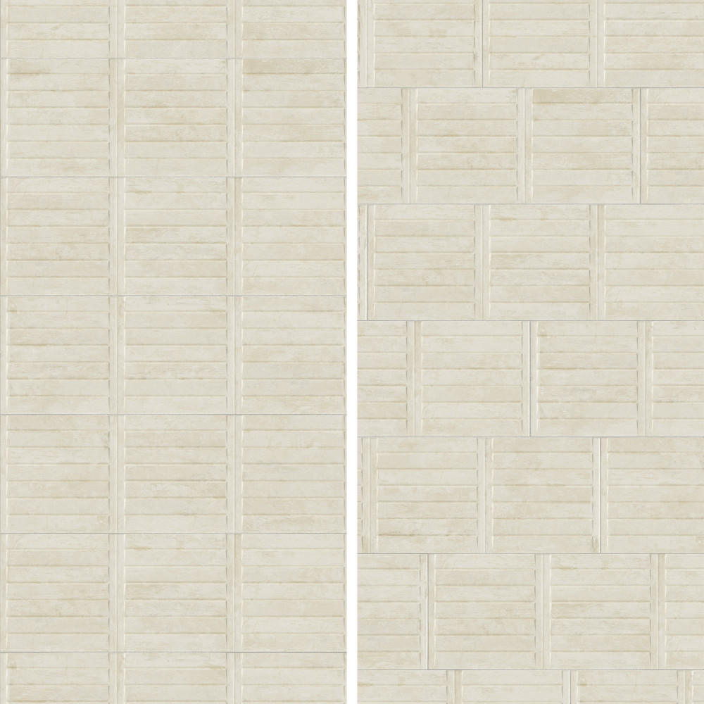 Habanera Decor Bone 11-7/8 in. x 35-1/2 in. Ceramic Wall Tile