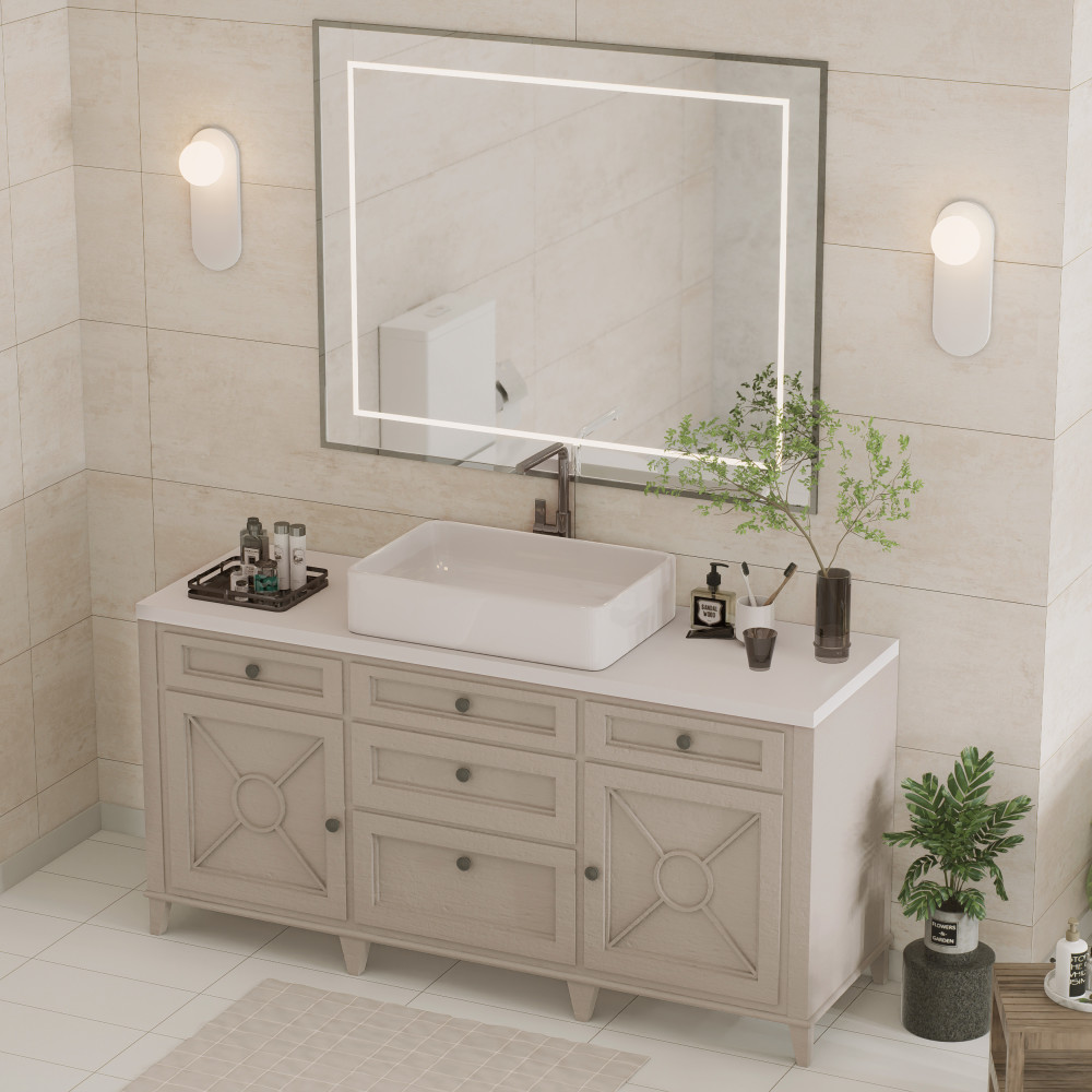 Habanera Bone 11-7/8 in. x 35-1/2 in. Ceramic Wall Tile