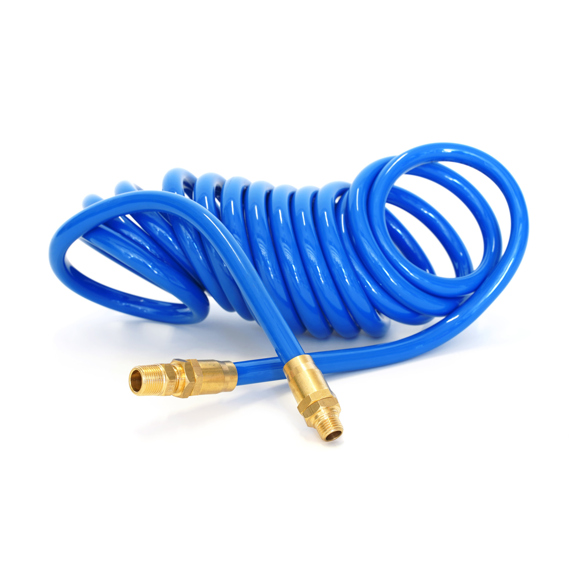 Steelman 15ft Coiled 100 PSI Air Hose with 1/4 in. NPT Fittings 50043