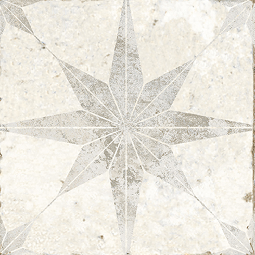 Harmonia Kings Star White 13 in. x 13 in. Ceramic Floor and Wall Tile