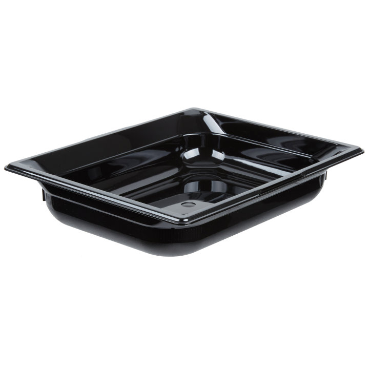 Half-size 2 ½-inch-deep Super Pan® high-temperature plastic pan in black