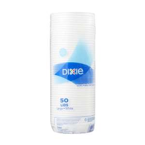 Dixie, WiseSize™, Dome Plastic Hot Cup Lids, Fits 10 oz to 16 oz, White