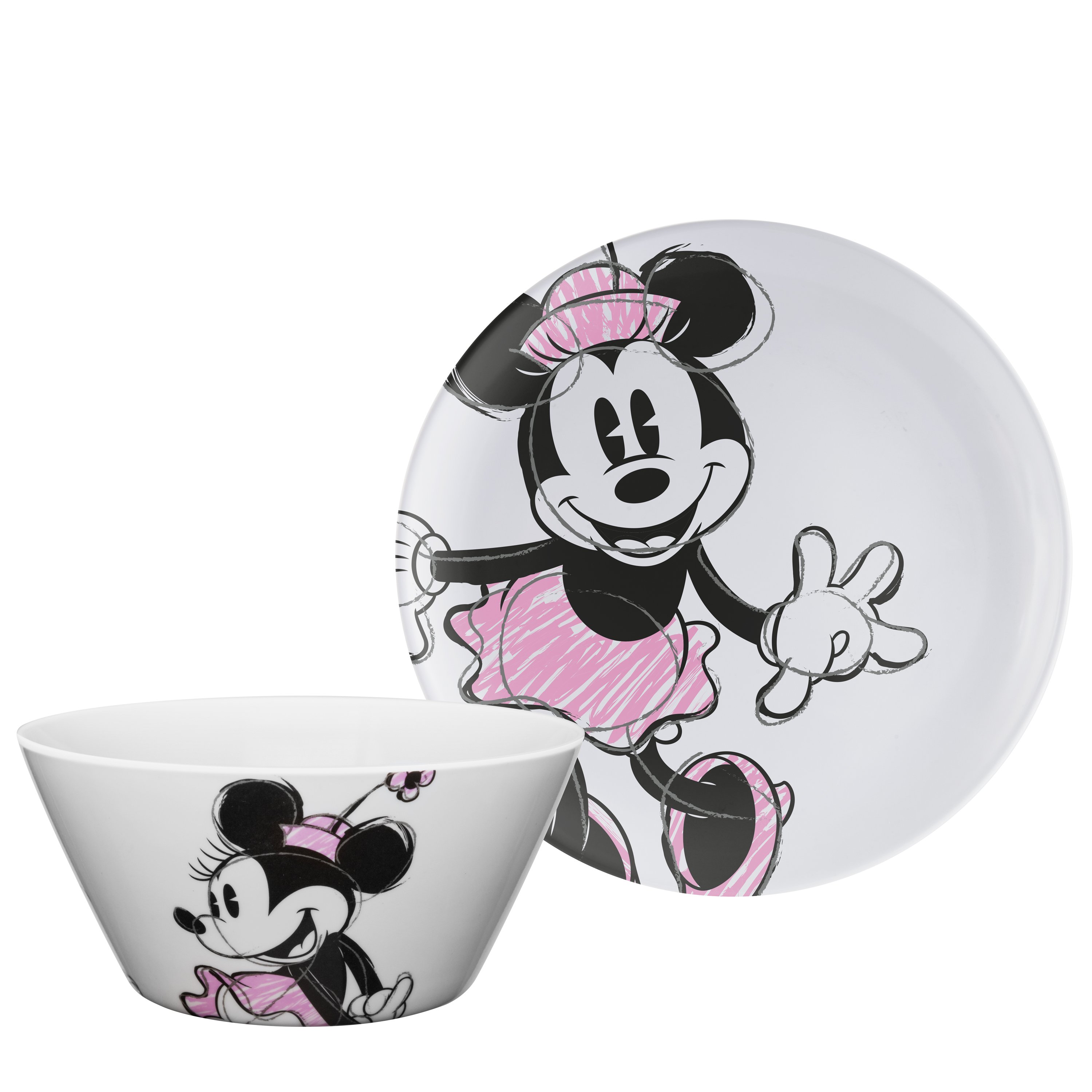 Disney Dinnerware Set, Minnie Mouse, 2-piece set