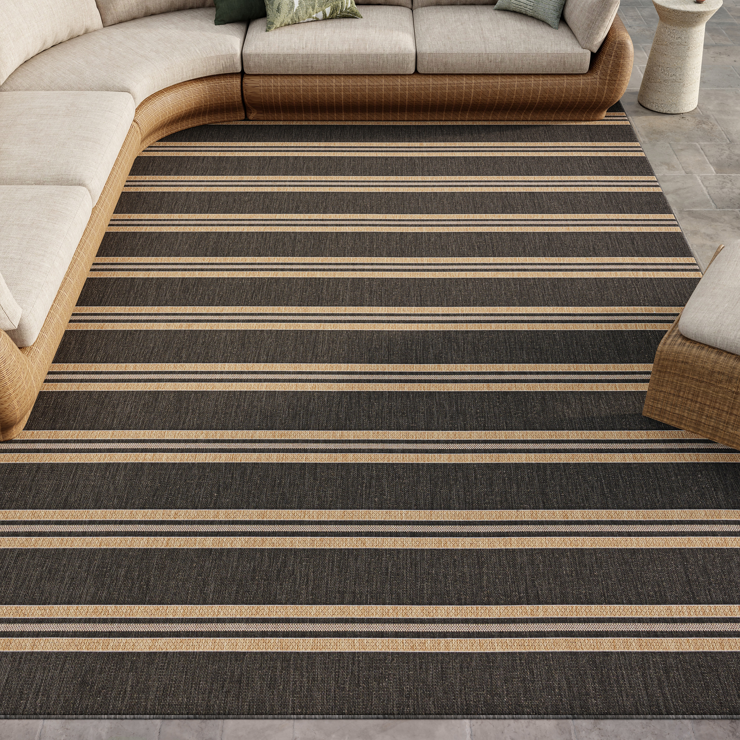 Nourison Horizon Indoor/Outdoor 9' x 12' Charcoal Modern Rug