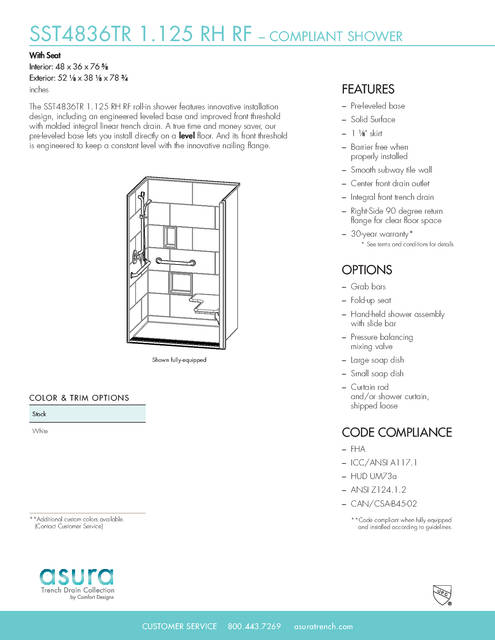 Tech Data Sheet — Cd Shower Tech Data Asura Sst 4836 Tr 1 125 Rh Rf