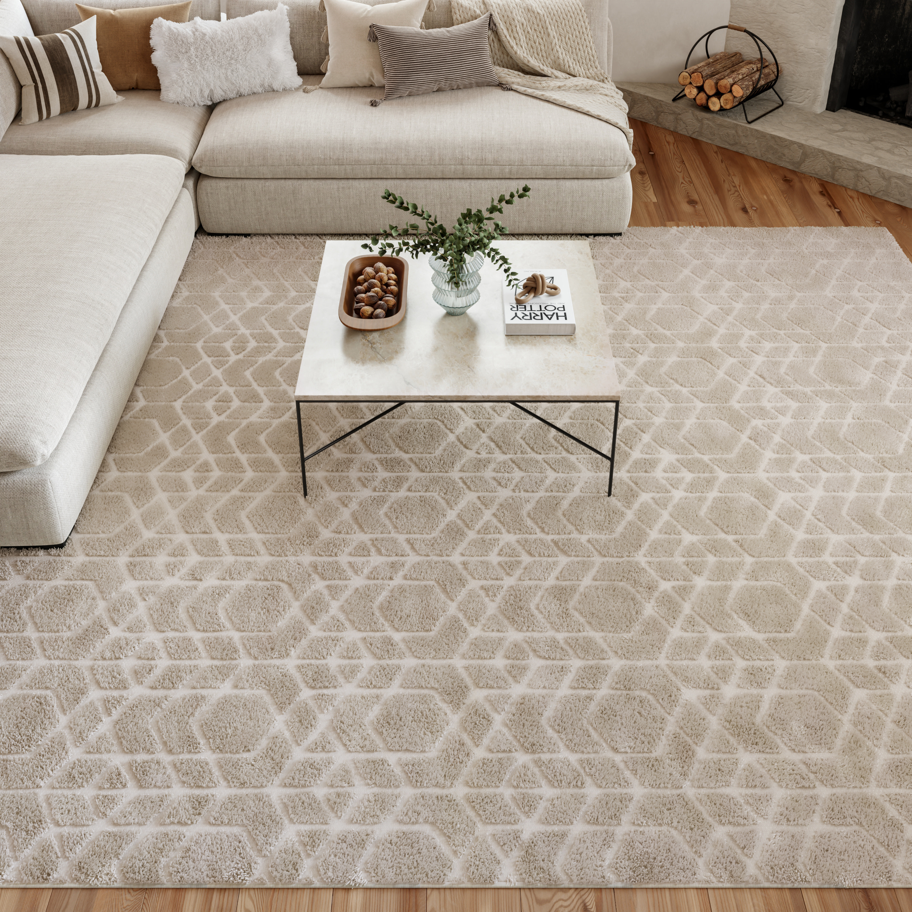 Nourison Washable Charm 8' x 10' Silver Ivory Modern Indoor Rug