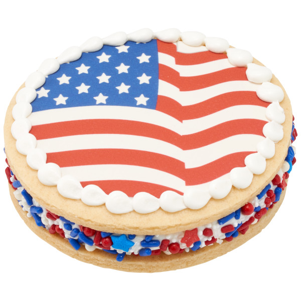 American Flag Round PhotoCake® Edible Image®