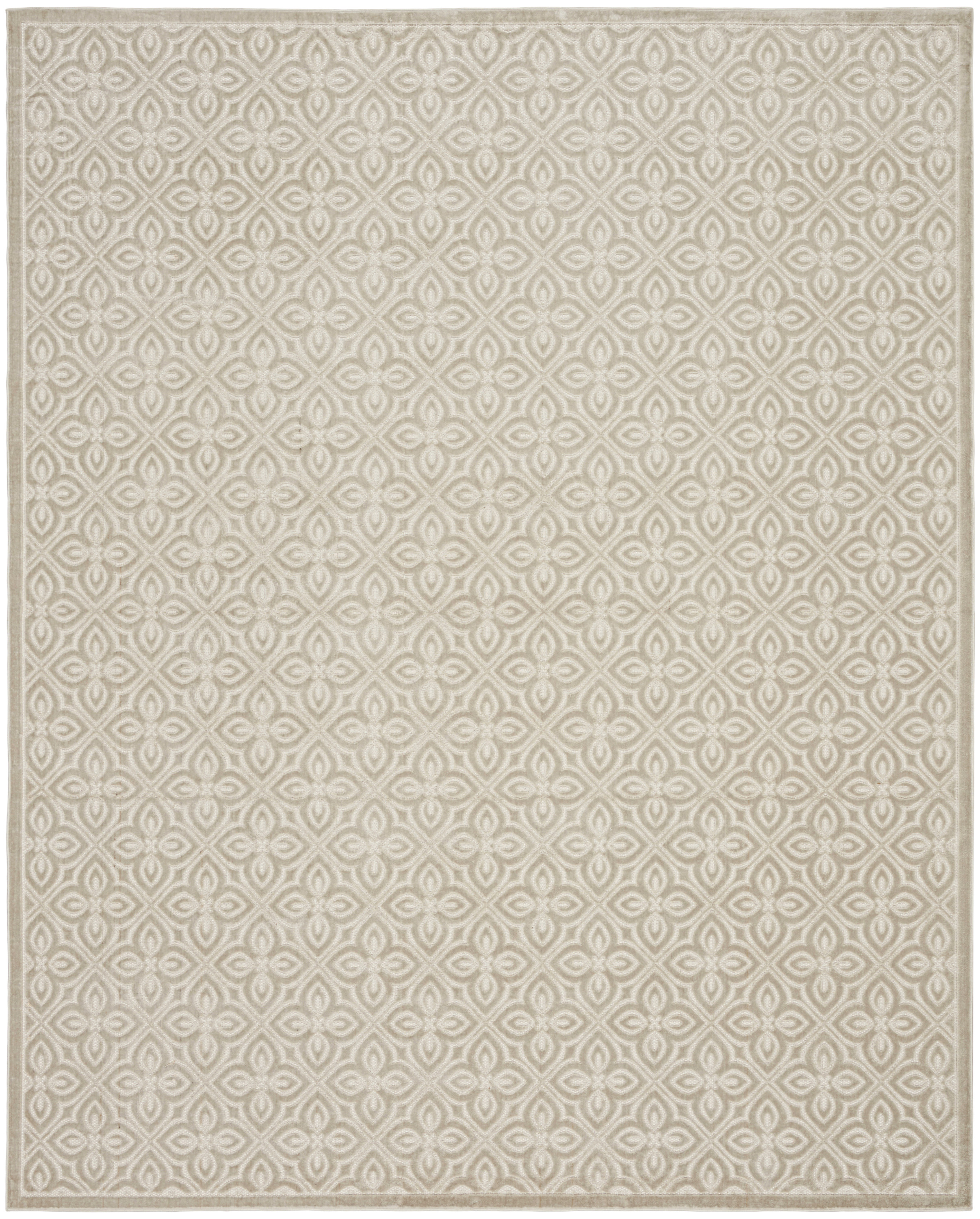 Nourison Washable Charm 9' x 12' Silver Ivory Contemporary Indoor Rug