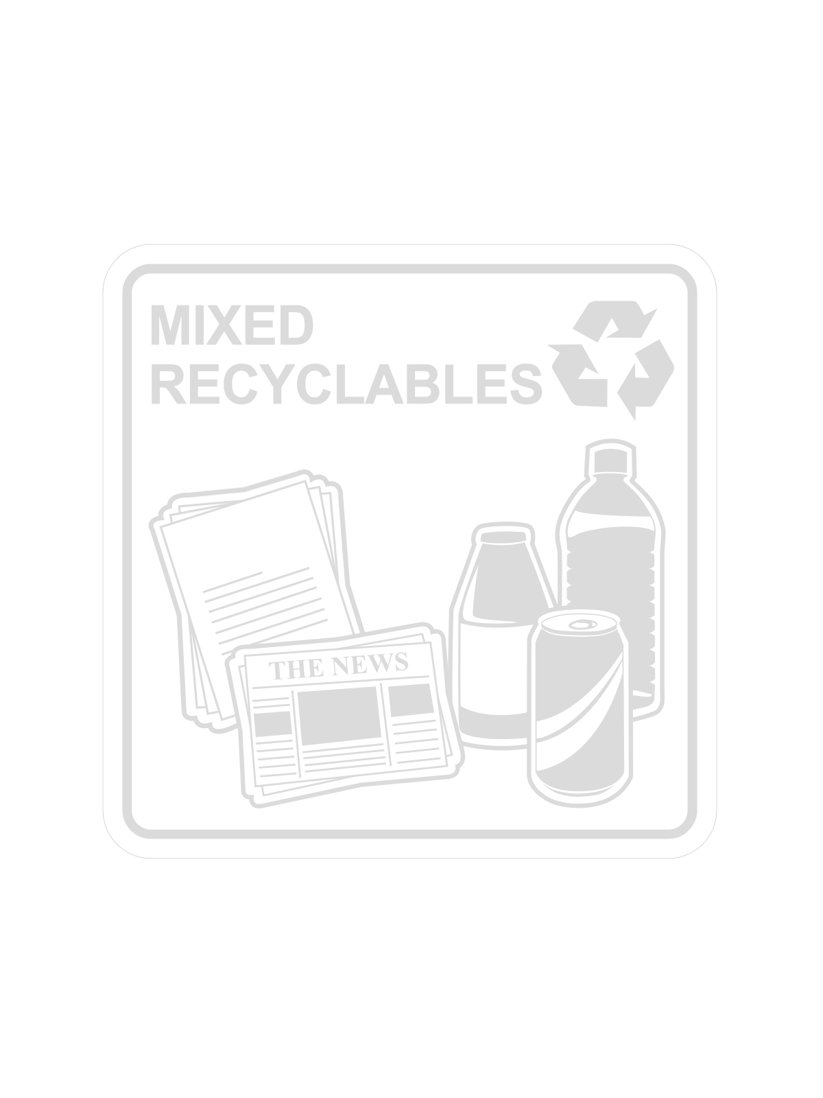 WASTE WATCHER – Label – Mixed Recyclables – Clear-White