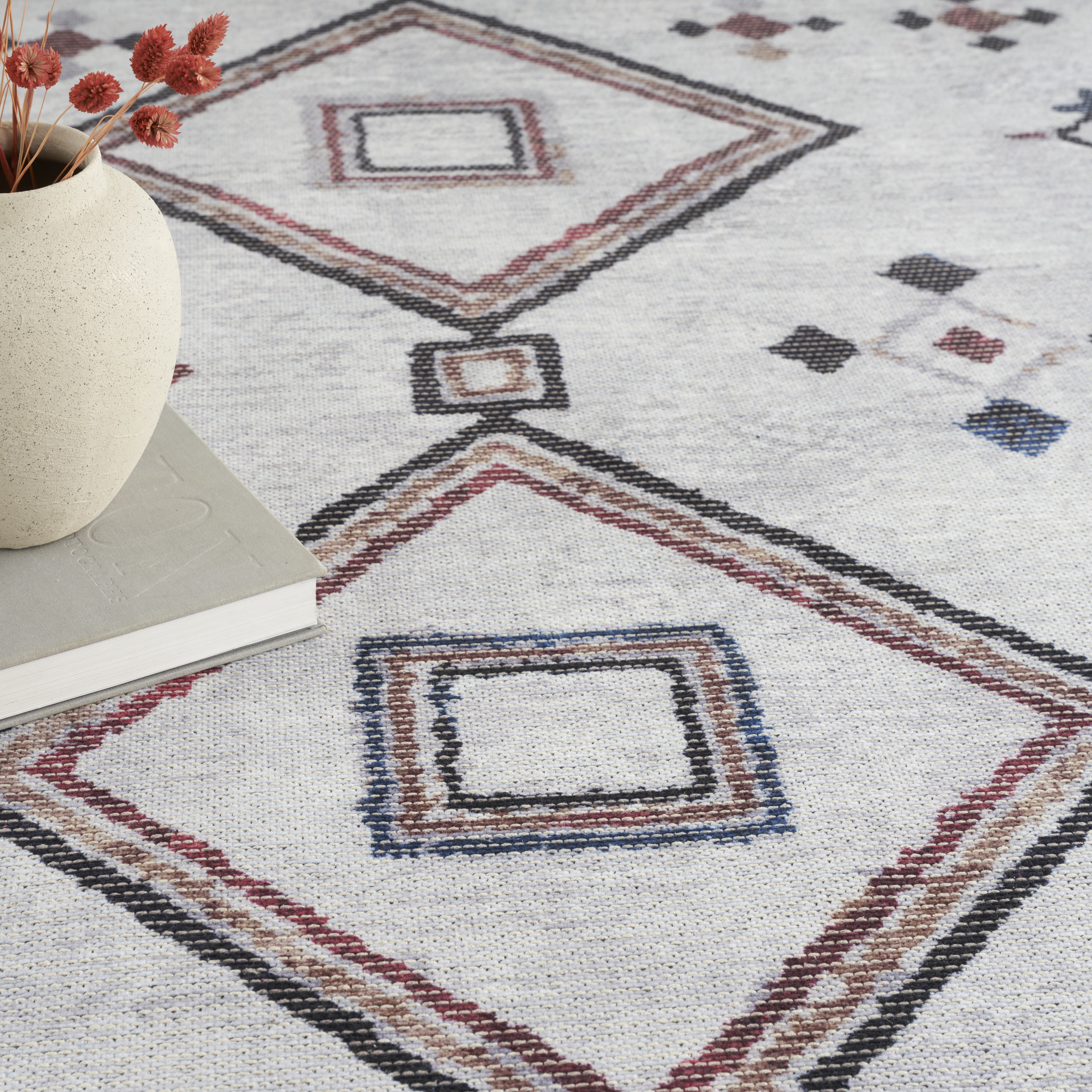 Nourison New Concept Washables 5'3" x 7'3" Ivory Multicolor Bohemian Indoor Rug