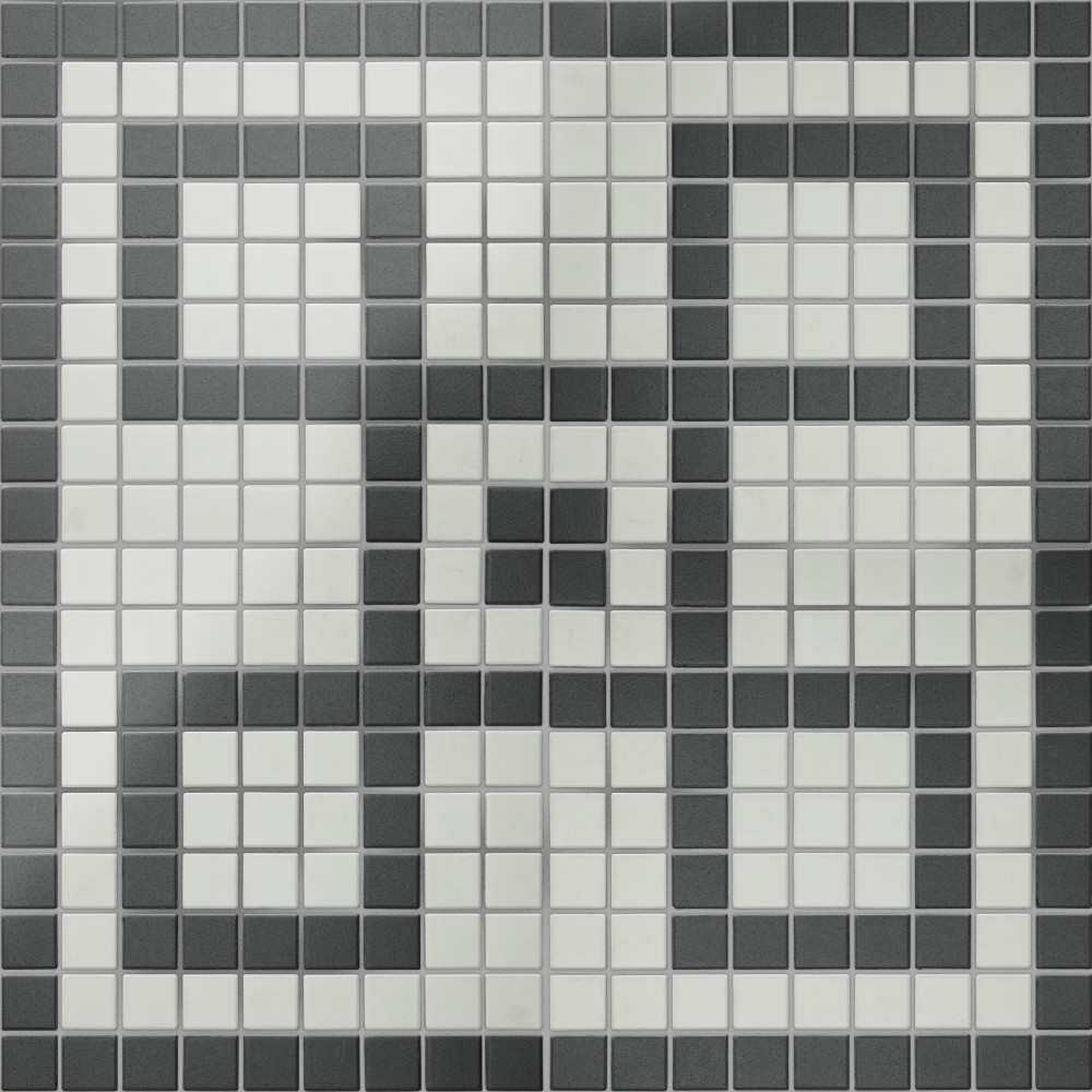 Gotham 1″ Greek Corner Unglazed Black and White 8-3/4 in. x 8-3/4 in. Porcelain Mosaic Tile