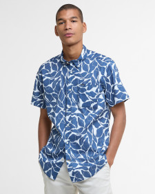 Spillroad Printed Short-Sleeved Shirt Dark Denim
