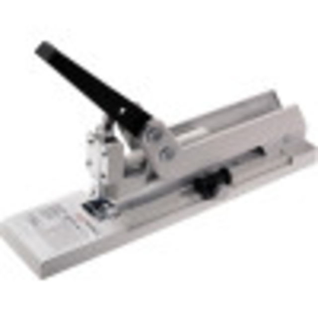 High capacity booklet stapler with adjustable depth guide to easily staple up to 170 sheets.