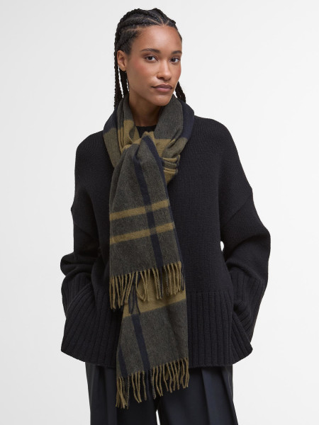 Sciarpa con motivo tartan in lana d’agnello Maxine