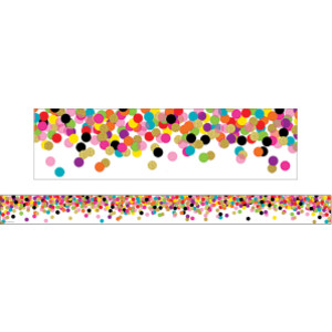Confetti Straight Rolled Border Trim, 50 Feet