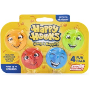 Magnetic Happy Hooks, Multi-Colored, 5 Pieces