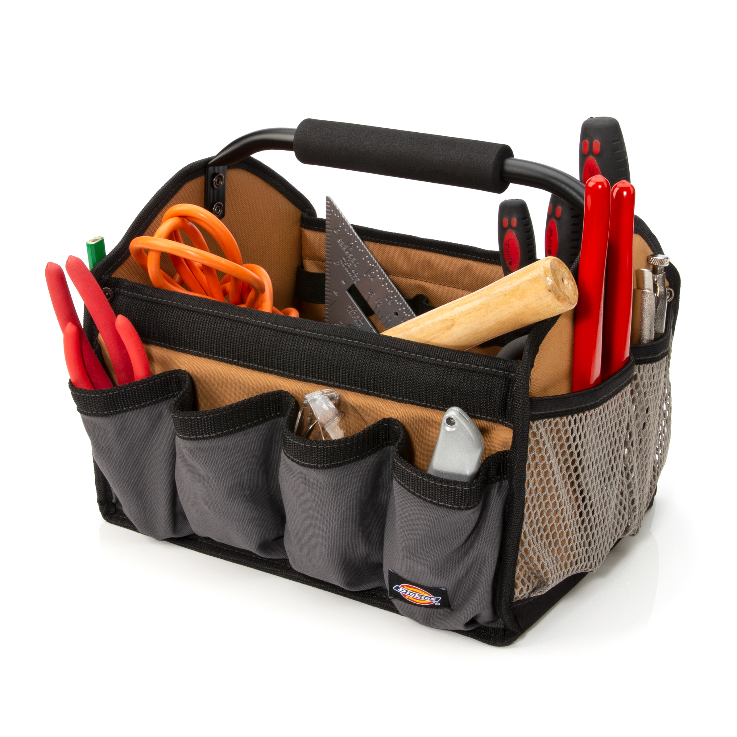 Dickies Gray Tan 12 in. Soft Sided Tool Tote Tool Bag 57035 99198570358 ...