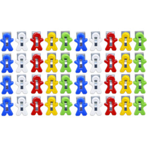 Magnet Man Magnetic Clip, Assorted Colors, 40-Piece Bucket
