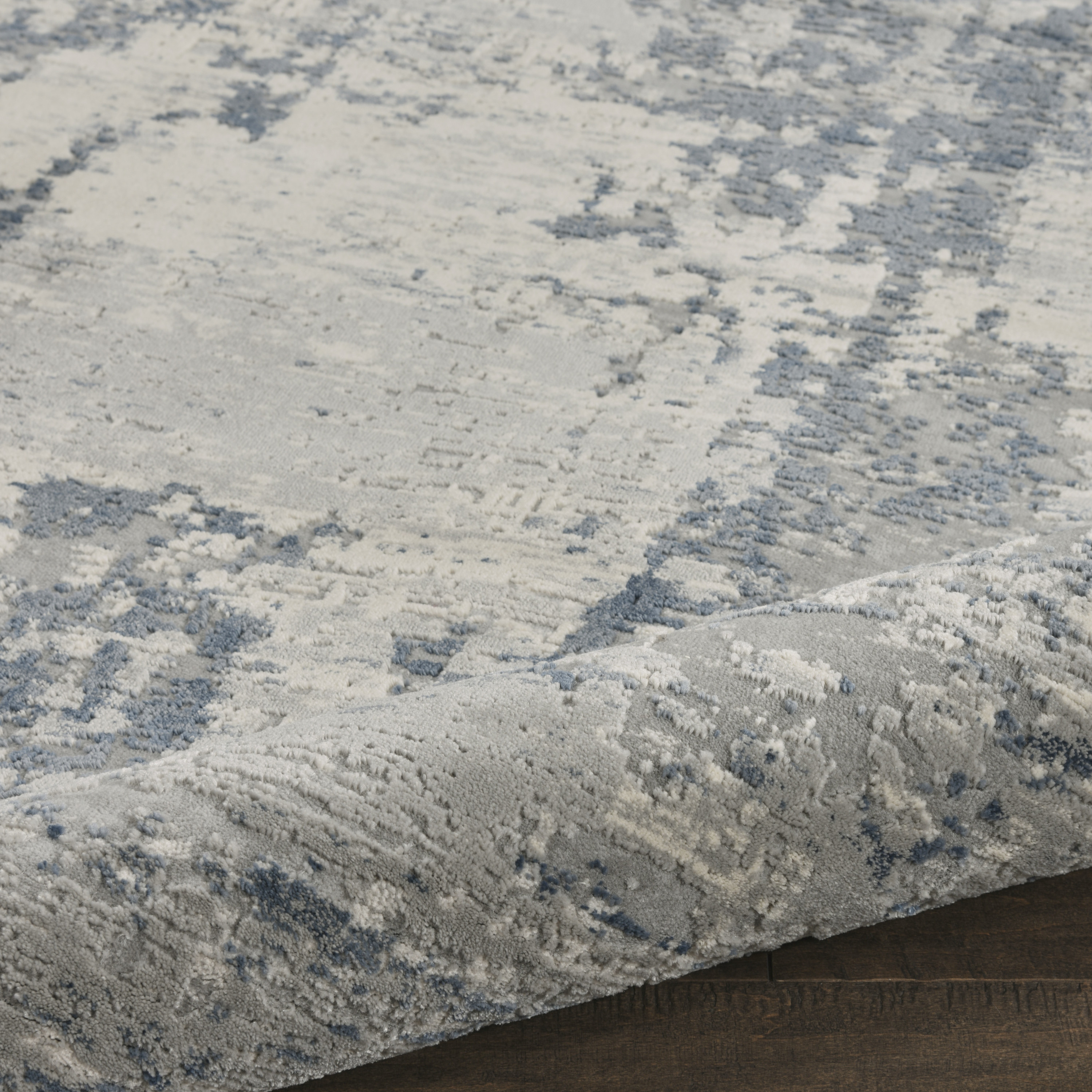 Nourison Rustic Textures 7'10" x 10'6" Ivory Blue Modern Indoor Rug