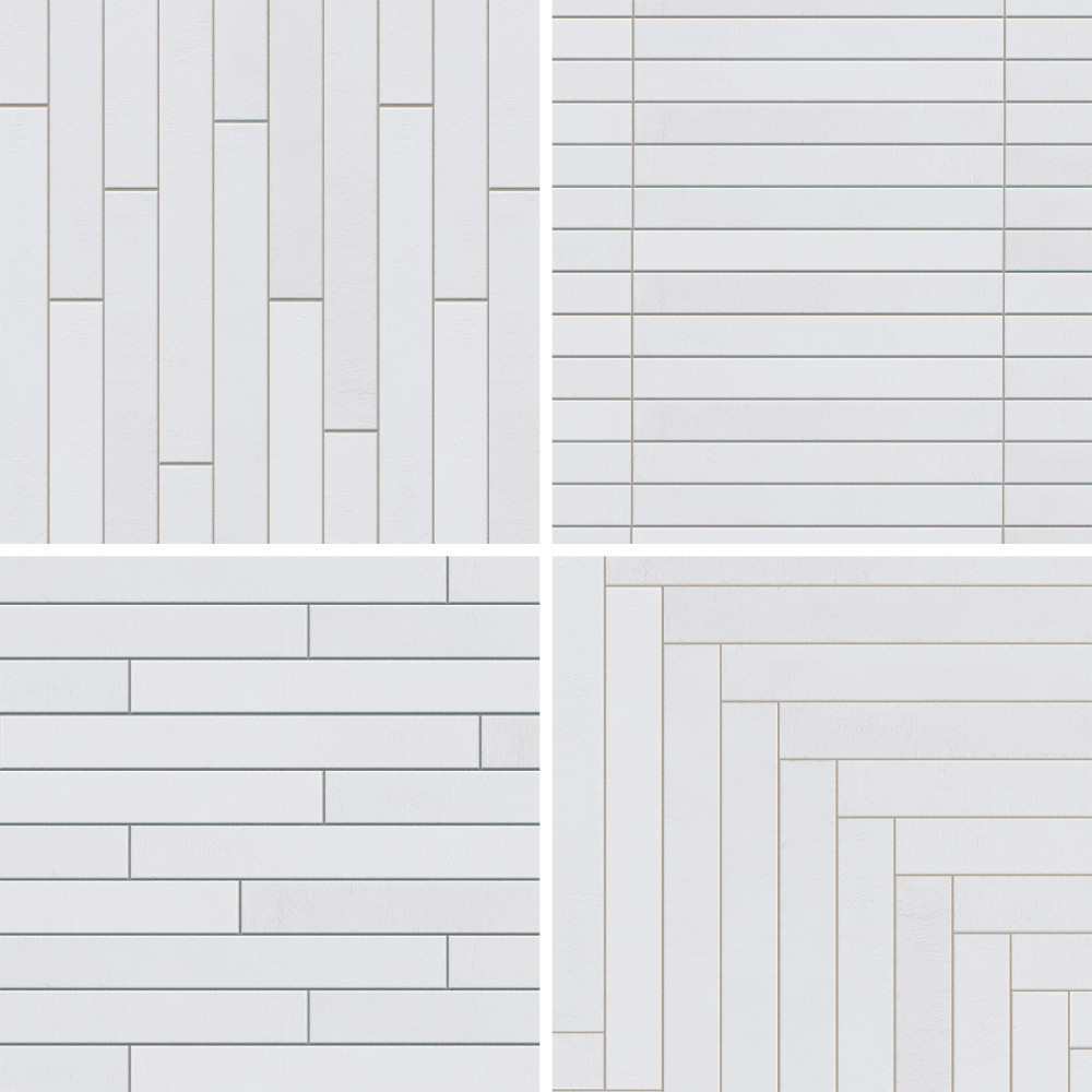Tucson Total White 1-7/8 in. x 17-3/4 in. Porcelain Floor and Wall Tile