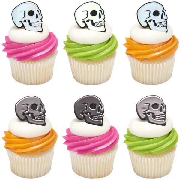 Metallic Skull Cupcake Rings