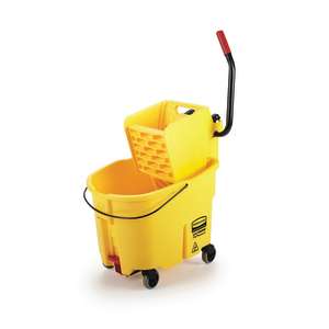 Rubbermaid Commercial, WaveBrake®, 35qt, Mop Bucket w/ Sidepress Wringer and Drain, Yellow